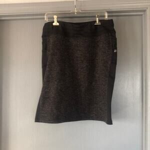 Sport Skirt Large Black Elastic Waist Stretch Unlined Side Pockets Womens